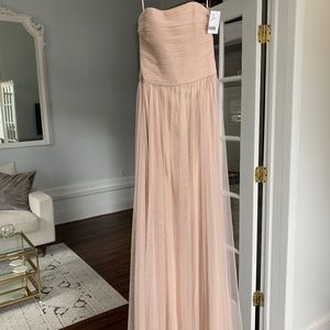 Amsale Ashby Strapless Tulle Neutral Bridesmaid Dress
